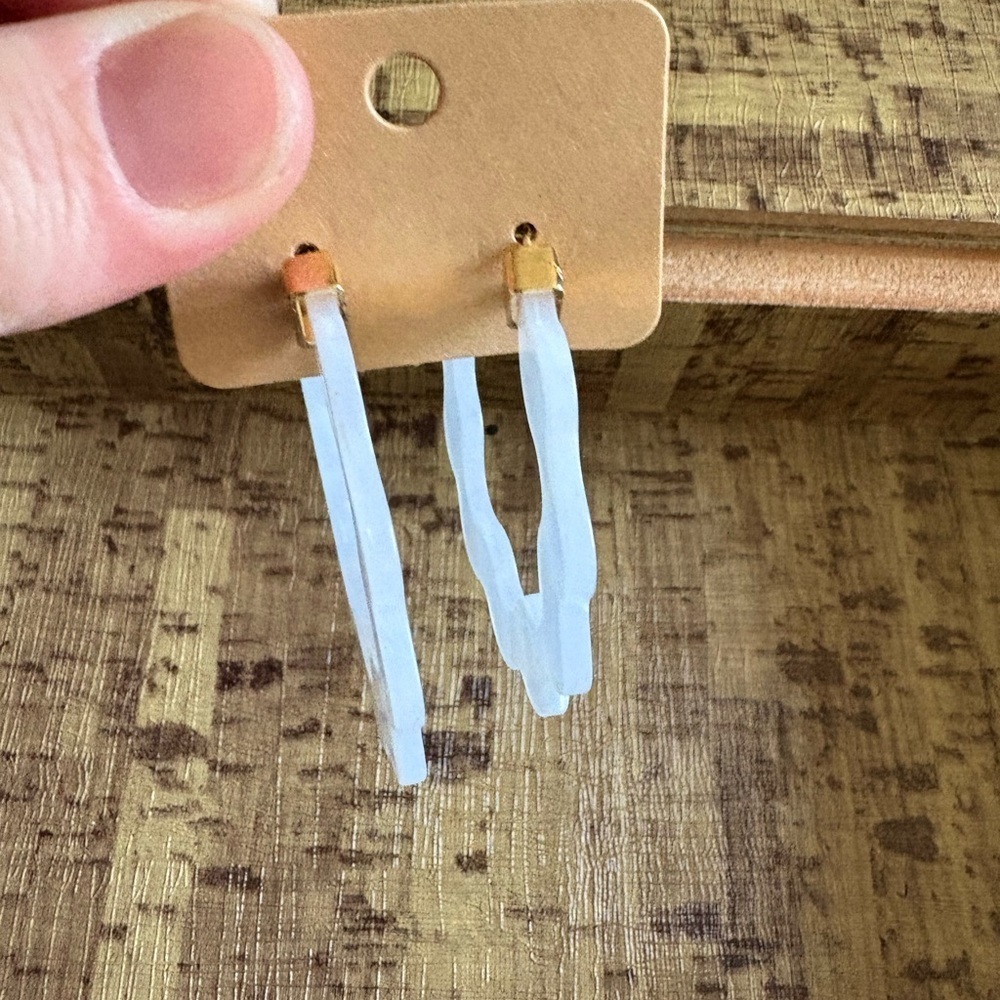 Source Unknown Gold and White Earrings